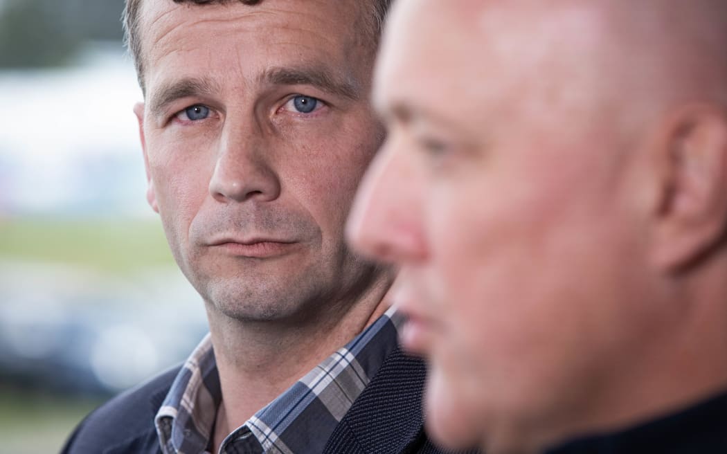 David Seymour and Christopher Luxon at Field Days in Feilding on 14 March 2024.