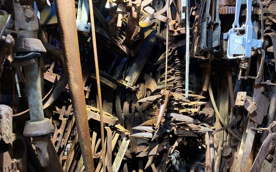 Piles of metal are needed on hand, with thousands of pieces used in every creation.