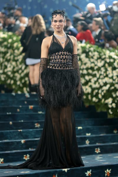 NEW YORK, NEW YORK - MAY 05: Dua Lipa attends the 2025 Met Gala Celebrating "Superfine: Tailoring Black Style" at Metropolitan Museum of Art on May 05, 2025 in New York City.