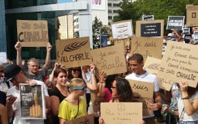 About 400 people attended the vigil in Aotea Square in Auckland.