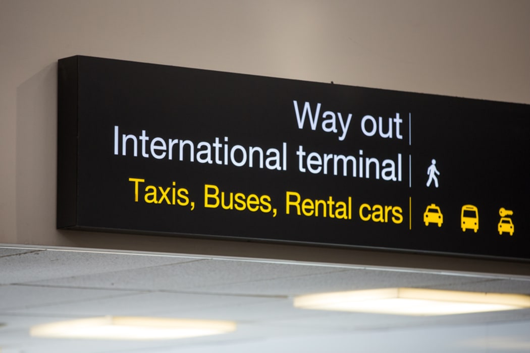 One of the exits at the Auckland Airport Domestic Terminal.