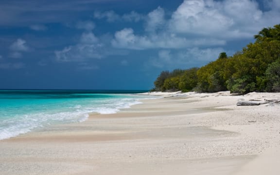 Bikini Atoll Beach, Marshall Islands, looking Northwest.