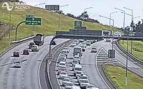 Traffic was heading south on the Northern Motorway was backed up after the crash.