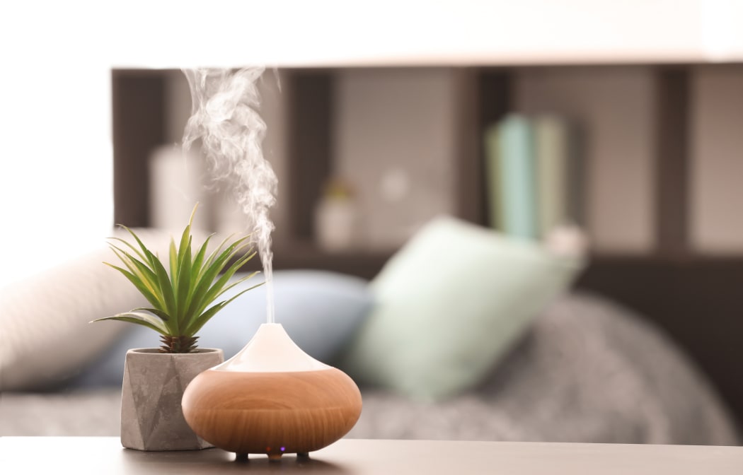 Aroma lamp on table