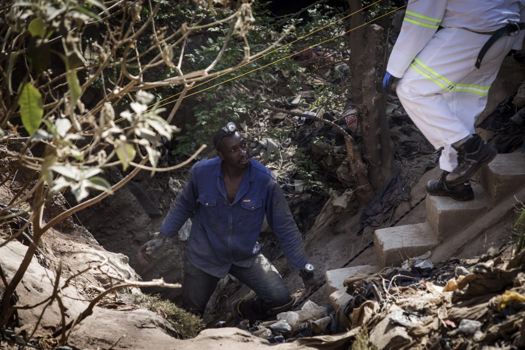 A Zama Zama (illegal miner) in Johannesburg.