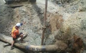 The Gisborne water pipeline is checked for leaks.