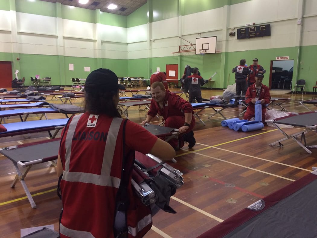 About 70 beds are being set up in the Whakatāne Memorial Hall for Cyclone Cook evacuees.