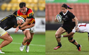 All Blacks Sevens Oli Mathis and Black Ferns Sevens Katelyn Vahaakolo