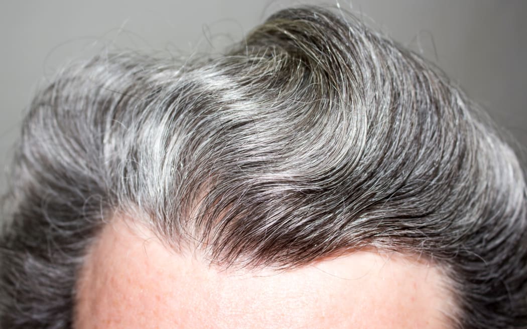 Gray hair man.