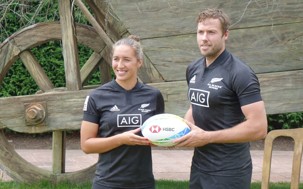 Black Ferns captain Sarah Hirini and All Blacks Seven co-captain Tim Mikkelson
