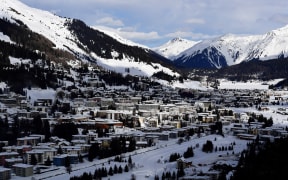 A picture shows a view of the Davos ski resort during the annual World Economic Forum (WEF) on January 26, 2018 in Davos, eastern Switzerland. (Photo by MIGUEL MEDINA / AFP)