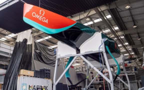 Team New Zealand's new AC75 boat which will defend the America's Cup in Spain in October.
