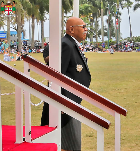 Fiji Prime Minister Sitiveni Rabuka at the Fiji Day Celebrations in Suva. 10 October 2025