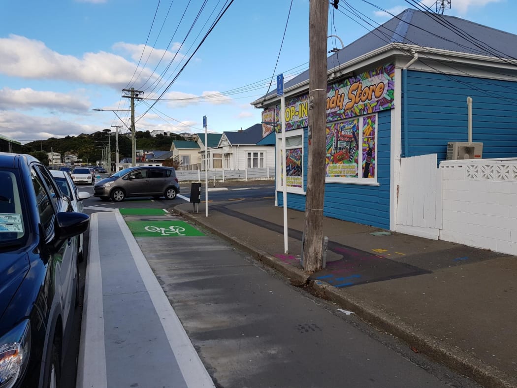 Seventeen parking spaces were removed when the new cycleway on Rongotai Road in Kilbirnie was installed.
