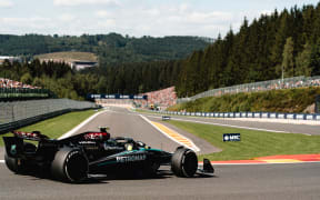 Mercedes driver Lewis Hamilton at the Belgium Grand Prix. 2024.