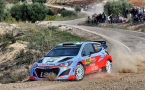 Hayden Paddon in action Rally Spain 2016.