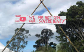 The Ngāpuhi protestors camp on Puketiti, an old headland in the Bay of Plenty town of Opua which was sold for a housing development earlier this year.