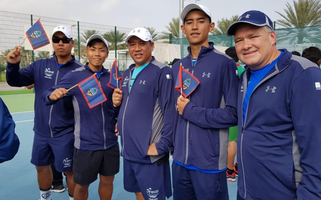Team Guam at the Davis Cup tennis tournament in Oman.