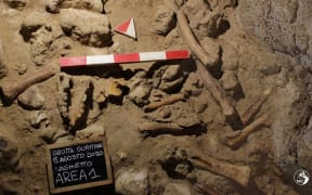 The Neanderthal bones were discovered in a cave south of Rome.