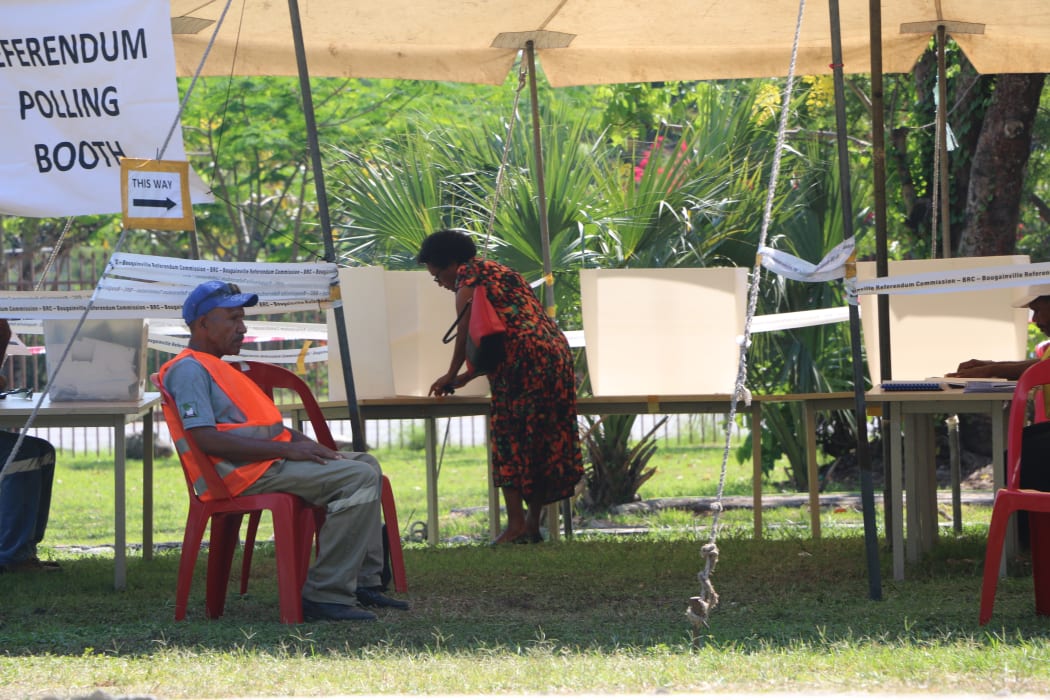 Polling place for Bougainville's independence referendum, Port Moresby, PNG.