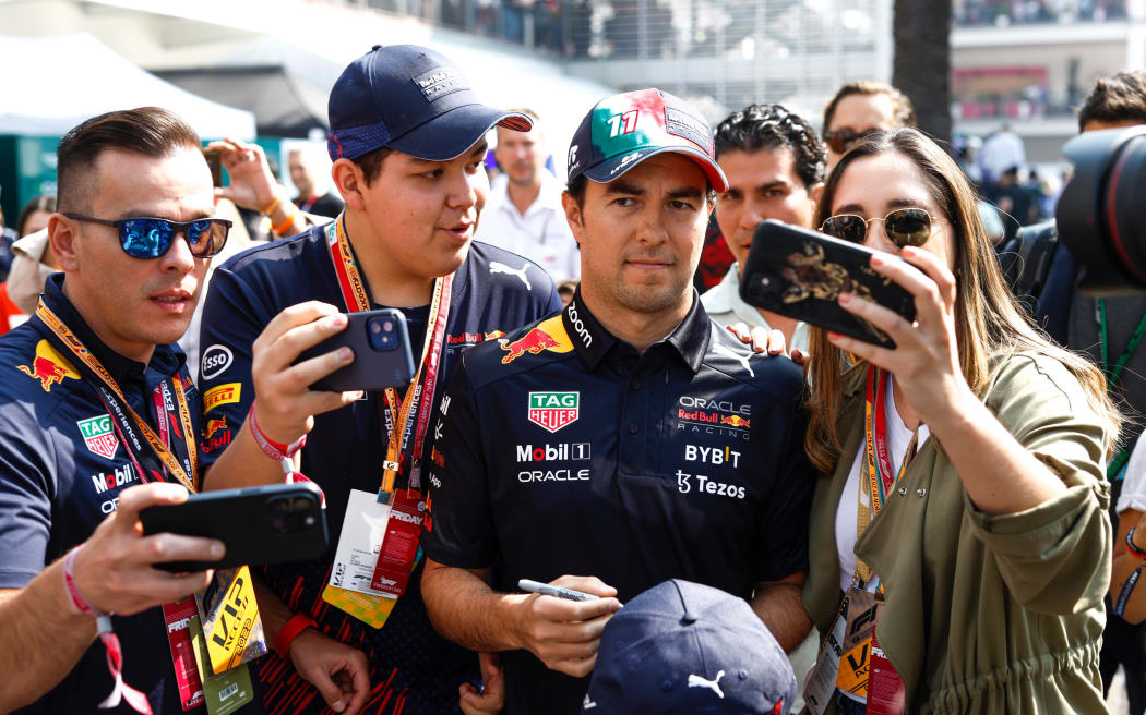 Sergio Perez with Mexican fans.