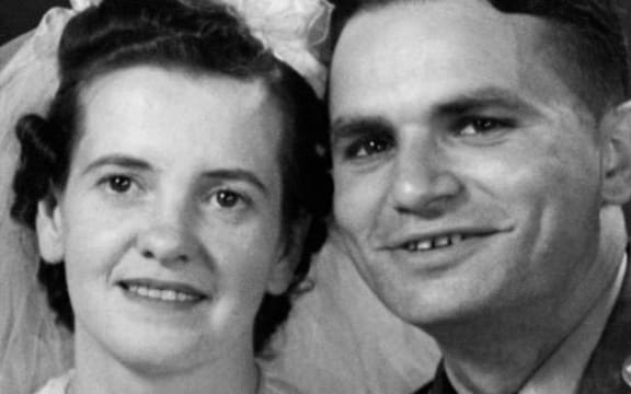 Jim and Alice Nisbet Collins on their wedding day