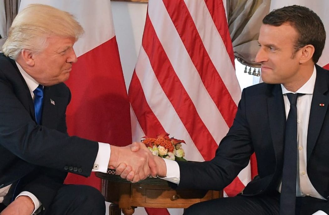 Donald Trump and Emmanuel Macron's news-making handshake.