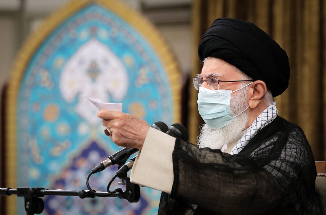 Iran's Supreme Leader Ayatollah Ali Khamenei speaks during a meeting Tehran, Iran on June 28, 2021.