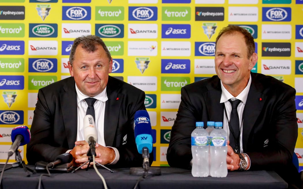 All Blacks coaches Ian Foster and John Plumtree.