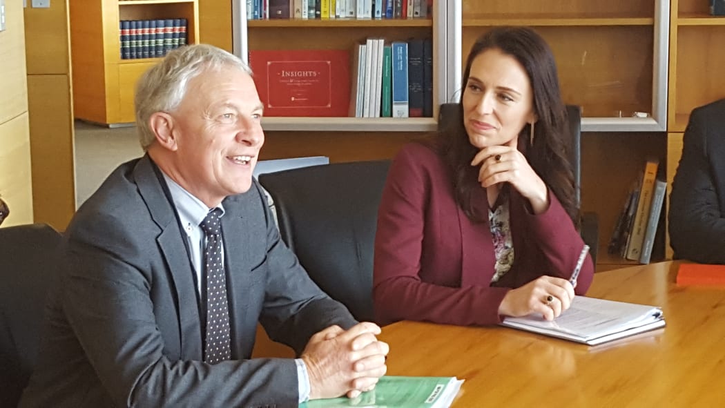 Auckland mayor Phil Goff and Prime Minister Jacinda Ardern