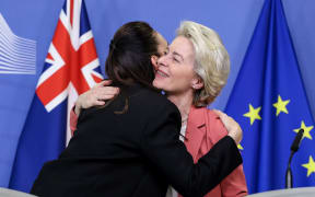 Prime Minister Jacinda Ardern and European Commission President Ursula von der Leyen at EU headquarters in Brussels on 30 June 2022.