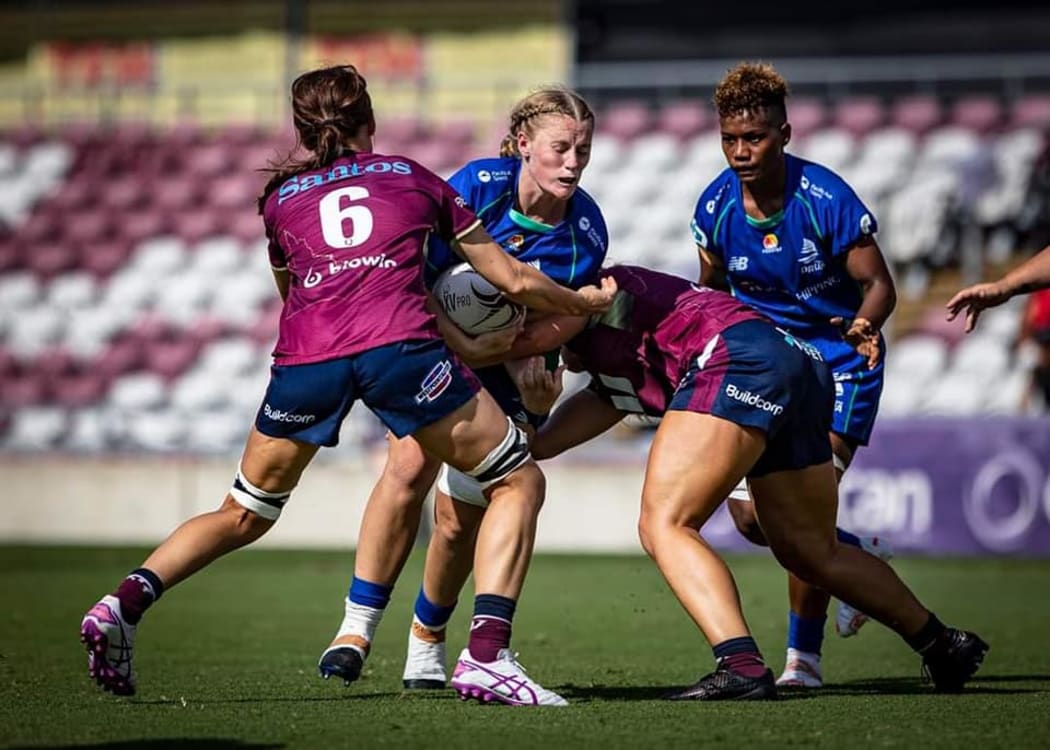 Fijiana Drua in action during a friendly against the Queensland Reds. February 2022