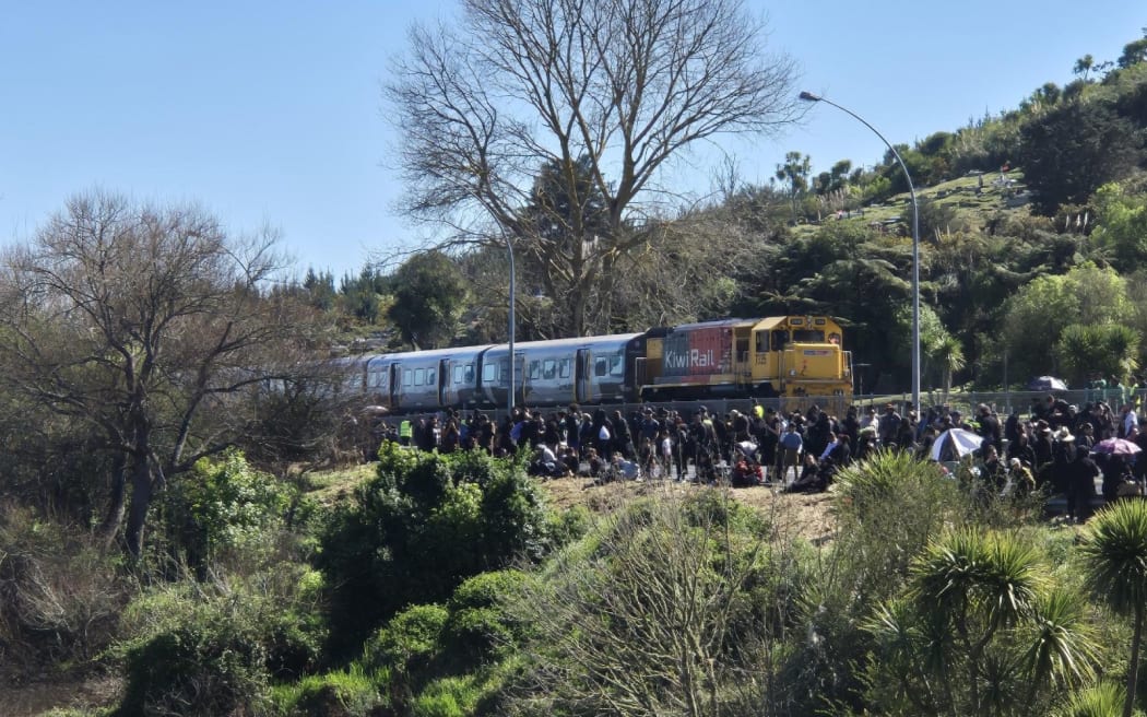 The train carrying people from the tangi of Kiingi Tuheitia Pootatau Te Wherowhero VII to his burial site.