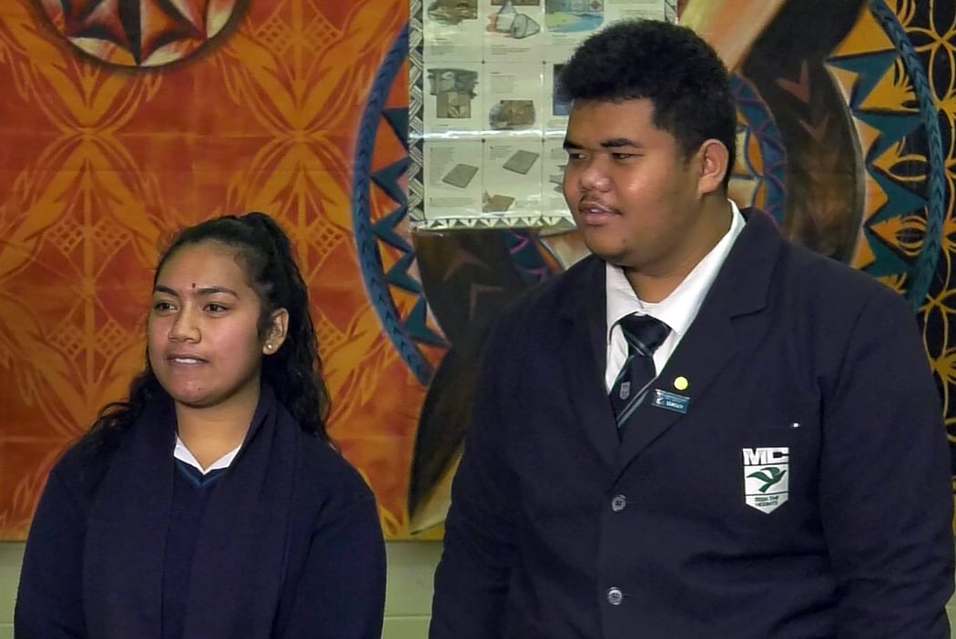 Mangere College Samoan Language Students Mema Futi and Anitelea Ah-Mann.