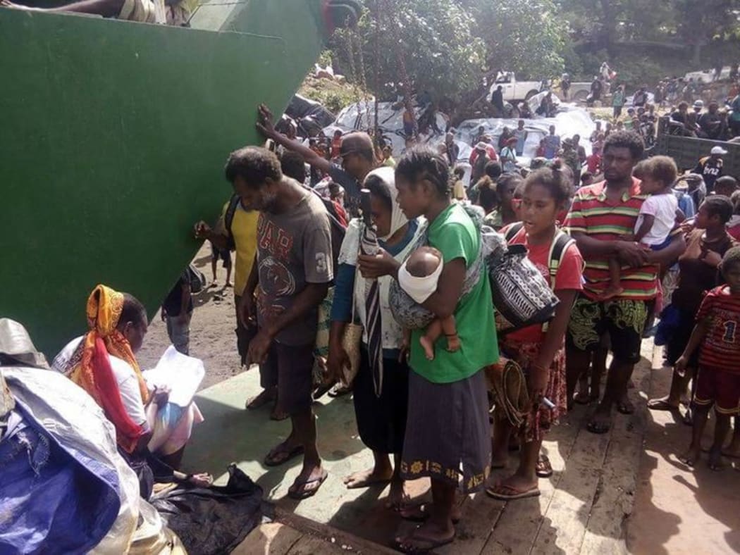 People being evacuated from Ambae.