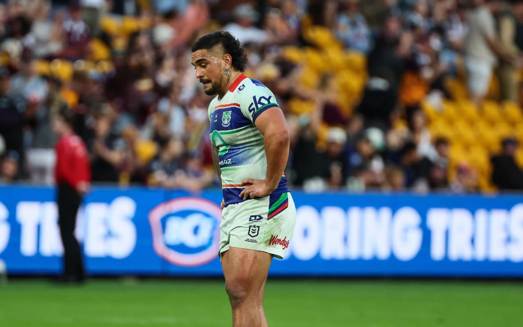 Erin Clark of the Warriors dejected after the NZ Warriors loss, Brisbane Broncos v NZ Warriors.