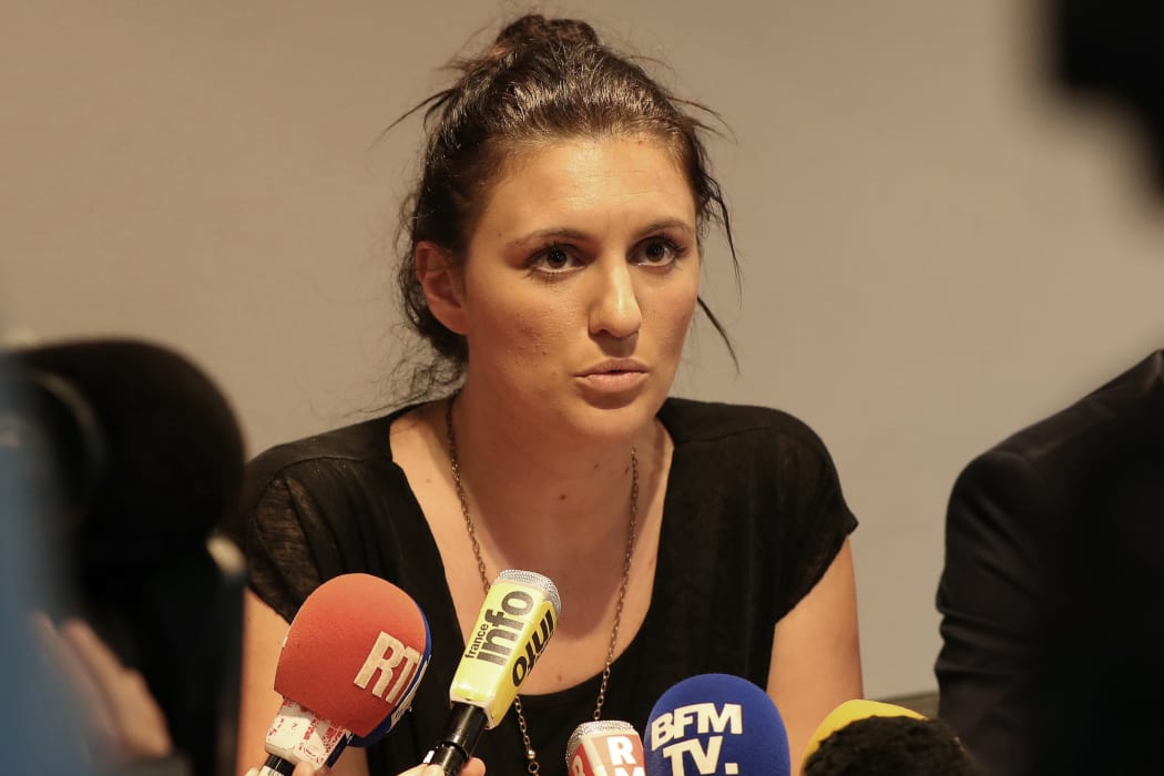 Nice policewoman Sandra Bertin speaks at a press conference.