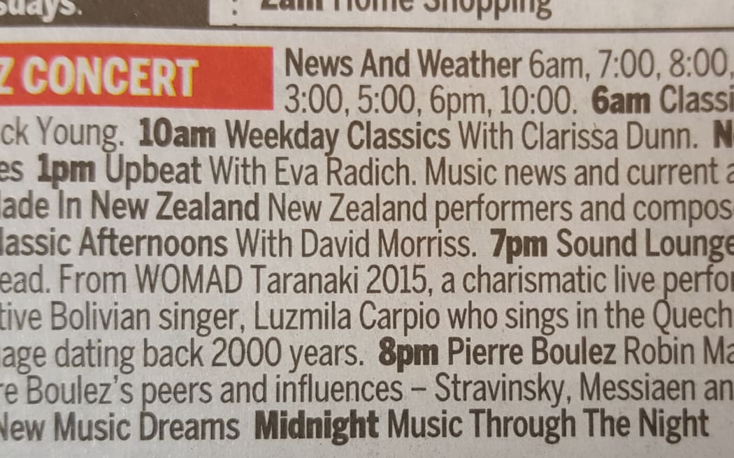 Concert listings in The Dominion Post