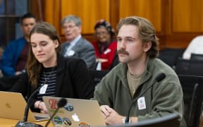 Ella Flavell and Will Ferris from Climate Clinic give evidence in Select Committee.