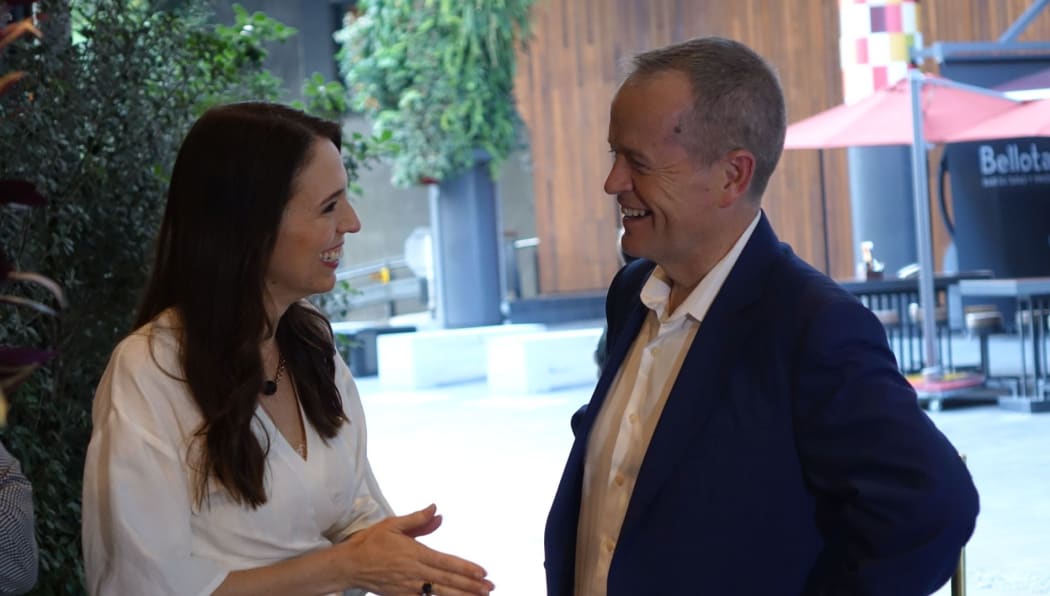 Jacinda Ardern and Bill Shorten before dinner.