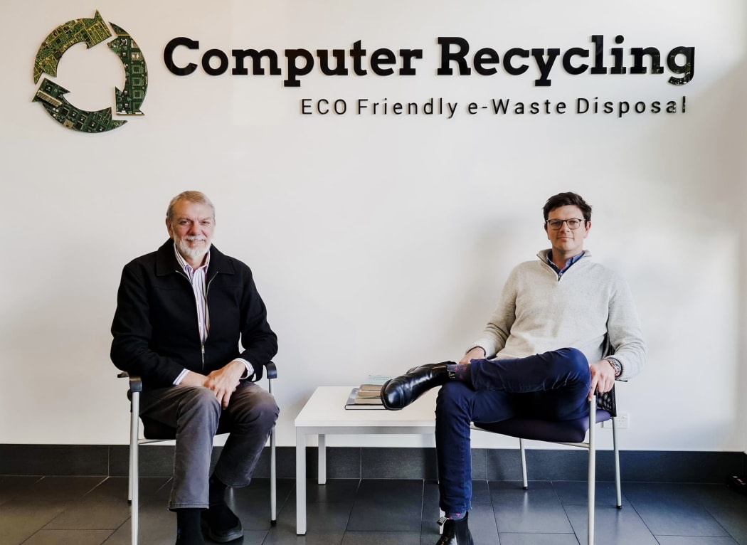 Computer Recycling's managing director, Patrick Moynahan, right, with his father Michael.