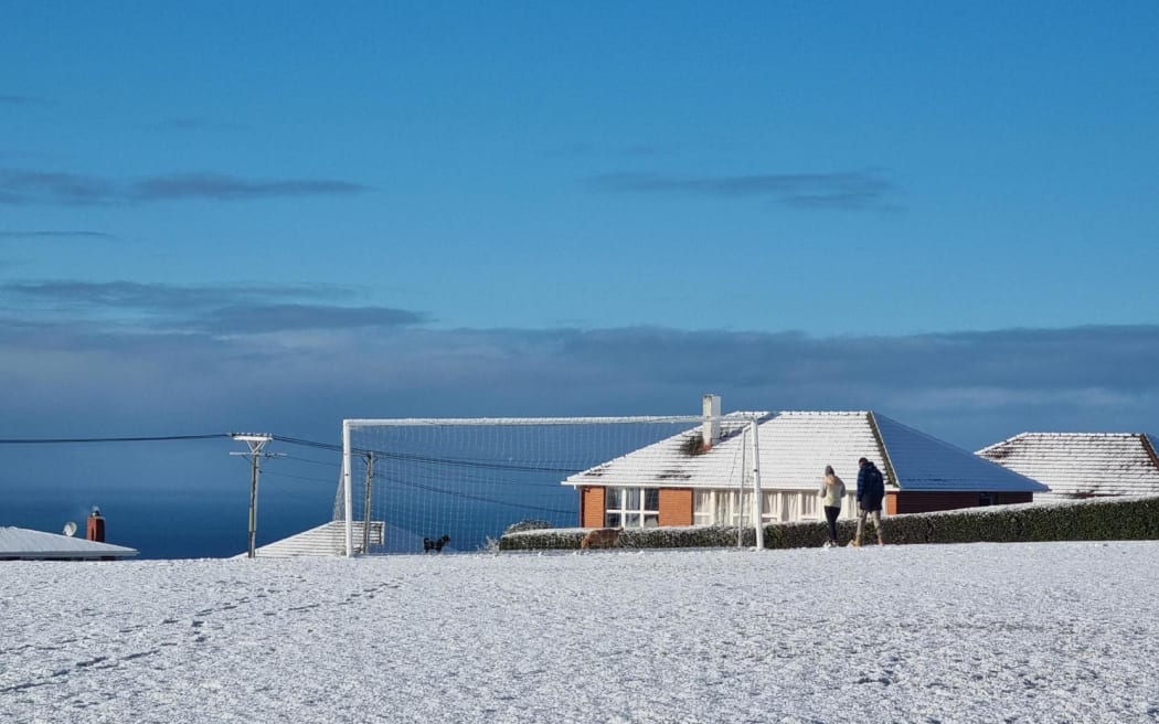 Snow in Dunedin on 10 August 2023.