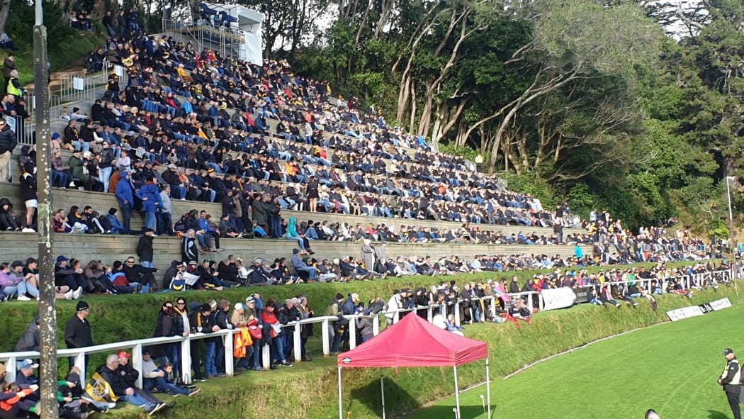 About 4500 fans packed onto the terraces at Pukekura Park.
