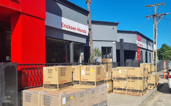Napier family business Ericksen Honda in Napier distributed donations of generators after Cyclone Gabrielle, 18/2/23