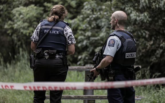 Armed police in Brooklyn, Wellington, after an assault