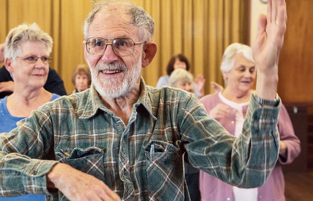 Seniors dancing at eniorDANCE class in Auckland