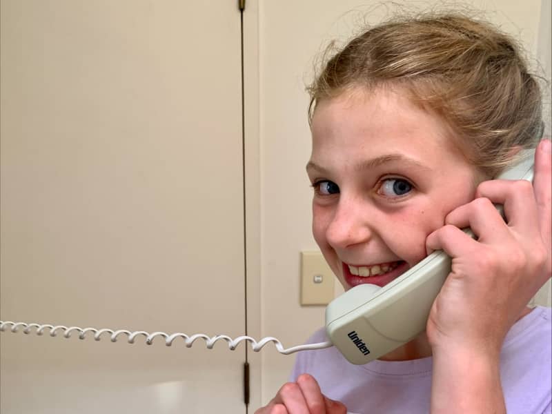 Summer Haycock's daughter talking on the family's landline.