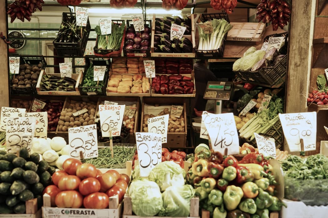 Produce at a greengrocer's.