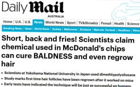 No scientist claimed chips can cure baldness  - but many media outlets recycled Daily Mail's yarn.