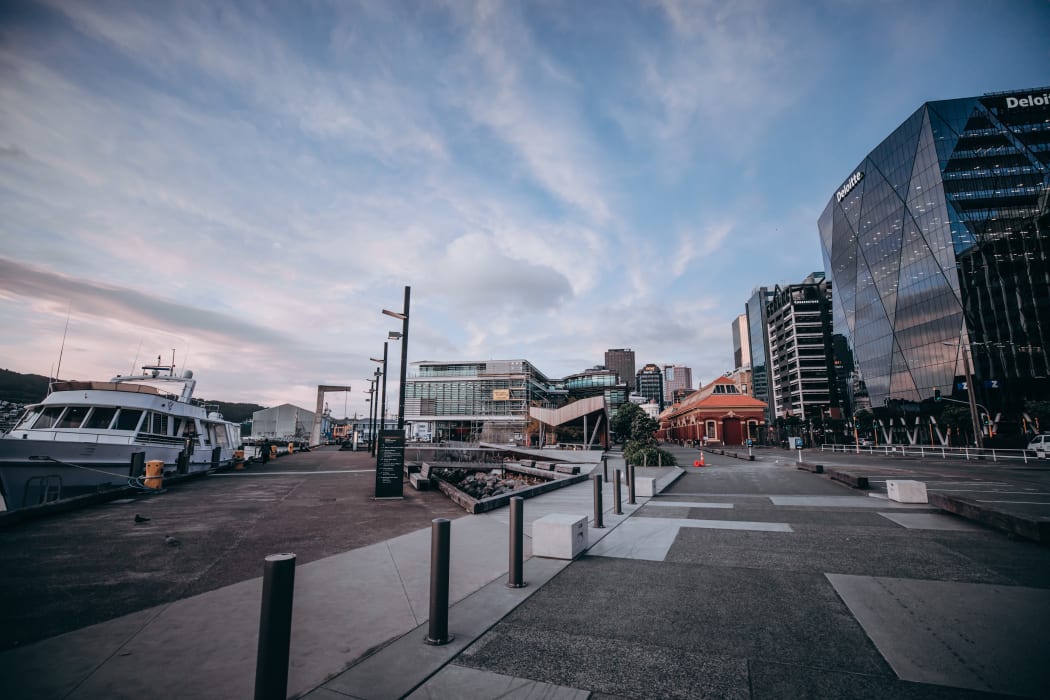 Wellington waterfront, 26 March, on the first day of the nationwide Covid-19 lockdown.